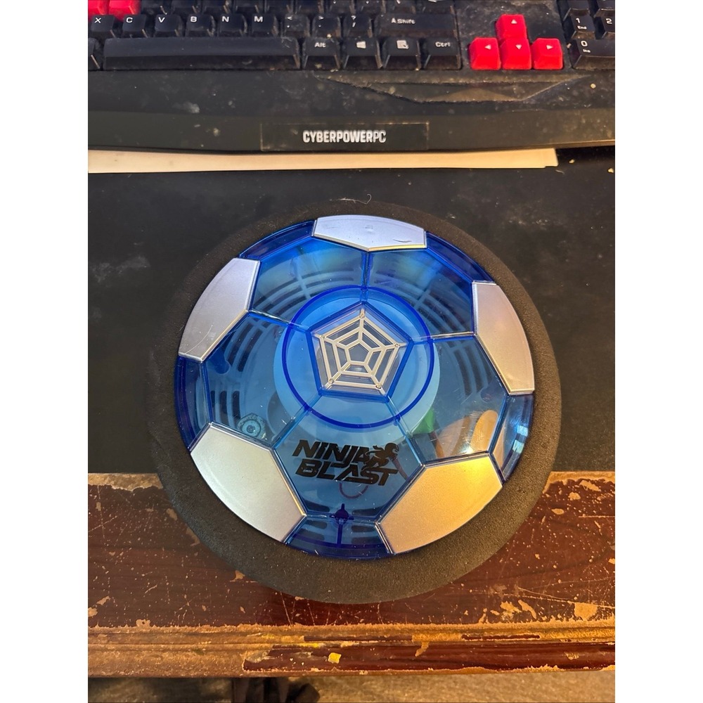 Ninja Blast Light-Up Hover Soccer Ball Air Disc Puck Toy, Blue